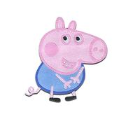 Comercial Mercera Peppa Pig George Parche Termoadhesivo 5,1 x 5,1 cm para Niños con Cerdita Rosa Dibujos Fan, Ropa Coser Manualidades Regalo Idea