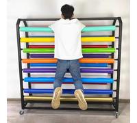 Comercial Rollo de Tela Estantería de Almacenamiento con Ruedas, Estante De Exhibición Adjustale para Tela Textil/Bobina de Vinilo/Película de Cambio de Color de Coche/Telelón/Envoltura(143cm wide,8 r