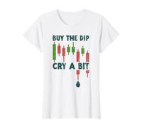 Comercio de criptomonedas Crypto Trader Compre un Poco el Dip Cry Camiseta gráfica económica, Mujer, Blanco, XS