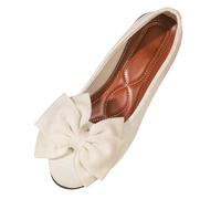 Comercio Exterior De Gran Tamaño Arco Tacón Bajo Zapatos De Boca Planos Mujeres De Tela Casual Transpirable Zapatos De Barco, Blanco, 41 EU