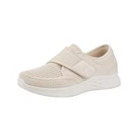 Comercio Exterior Nuevos Zapatos de Mujer Transpirables de Malla Tejida con Vuelo, Zapatillas de Deporte de Cabeza Redonda, Parte Superior Baja, Suela Suave y Transpirable (Beige, 39)