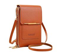 Comercio Exterior para Mujer Multifuncional Un Hombro Pantalla Táctil Teléfono Móvil Monedero PU Bolso Mariquita Bolsas Lámpara, marrón, Talla única para todos