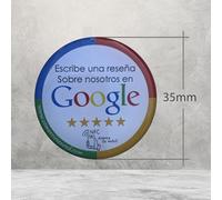 ComerciosEnRed Pegatina NFC reseñas de Google, restaurant table, hotel room, multi-use, 1 unidad, 35mm, Blanco