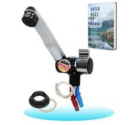 Comet Grifo de camping 12V London para autocaravana - Con 2 conexiones (agua caliente y fría), negro/cromado, grifo compacto con bomba, ideal para lavabo