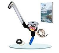 Comet - Grifo de camping NOVO 12 V para autocaravanas, con conexión de 10 mm (frío), negro, cromado, grifo compacto con bomba, ideal para lavabo