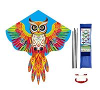 Cometa de Búho, 52×46inch Cometa de una Sola línea con Hilo de Cola de 51cm de Largo para Niños y Adultos Principiantes, Juegos al Aire Libre, Viaje a La Playa, Regalo de Cometas