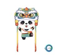 Cometa de Danza del león Panda para Adultos, Volante de una Sola línea para Exteriores con Tela de Rejilla, Varilla de Vidrio, fácil Montaje y Carrete para Parque de Playa(String3280ft,47x87in)