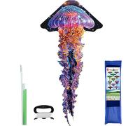 Cometa de Forma-de-Medusa, 110x55Inch Cometa de una Sola línea con Hilo de Cola de Largo para Niños y Adultos Principiantes, Juegos al Aire Libre, Viaje a La Playa, Regalo de Cometas