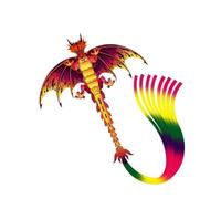 Cometa, Dragon Kite Easy To Fly, Beginner Kite 59 X 114inch with 157.6in Kite Kite String Outdoor Park Principiantes(A)