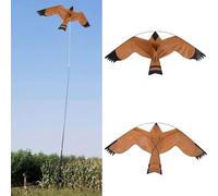 Cometa espantapájaros 125 x 60 cm nailon halcón señuelo cometa repelente visual de aves para cultivos granja protector contra palomas cuervos al aire libre jardín campo protección
