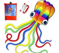 Cometa Grande de Pulpo de dragón Volador, Cometa Grande y fácil con Colas largas y Coloridas para Juegos y Actividades al Aire Libre para Adultos