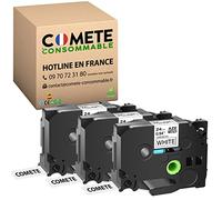 Cometa TZe-251 Tz 251 Tze251 compatible con Brother P-Touch PT-2400 PT-3600 PT-E500VP PT-H500 PT-H500 PT-H500 PT-P700 PT-P750 (24 mm x 8 m), color negro sobre blanco