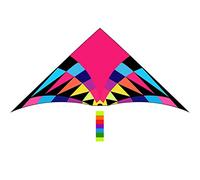 Cometas para niñas al aire libre grande creativo colorido encantador cometa volando una cometa triangular en el aire en la playa del parque fácil de volar en la brisa regalo (tamaño: 5.5 pies + 32.8