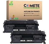 COMETE CF280X 80X - 2 Cartuchos de tóners compatibles con HP CF280X 80X - para Impresora HP Laserjet Pro 400 M401A, M401D, M401DN