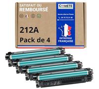 COMETE, marca francesa 212A - 4 cartuchos de tóner compatibles con HP 212 A W2120A (o 212 X) - para HP Color LaserJet Enterprise Flow MFP M578c M554dn M555dn M578dn M578f (1 negro y 3 color)