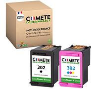 COMETE - Marca Francesa - 302-2 Cartuchos de Tinta Compatibles con HP 302 para HP Deskjet 1110 2130 3630 para HP Envy 4520 4525 4526 para HP Officejet 3830 5220 - sin Nivel de Tinta - Negro y Color