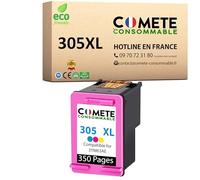COMETE, Marca Francesa - 305XL - 1 Cartucho de Tinta Compatible Color con HP 305 XL para HP DeskJet 2720e 2710 2700 2724 Plus 4120e 4110 y para HP Envy 6000 6020 6032 6030 6010-1 Color