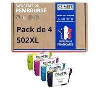COMETE, Marca Francesa - 502XL - 4 Cartuchos de Tinta Compatibles con Epson 502 XL - para Epson Expression Home XP-5100 Workforce WF-2860 (1 Negro y 3 Color)