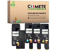 COMETE, Marca francesa C1700 - 4 cartuchos de tóner compatibles con Epson Aculaser CX17 C1700 - para Epson AcuLaser C1750N C1750W CX17NF CX17WF C1700 C1750 CX17 (1 negro y 3 color)