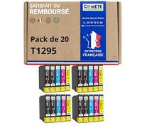 COMETE, Marca Francesa T1295-20 Cartuchos de Tinta compatibles con EPSON T1295 Apple (T1291 T1292 T1293 T1294) para Cartucho Epson T1295 (8 Negro y 12 Color)