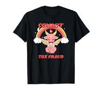Cometer fraude Fiscal (declaración Divertida y gráfico Lindo del Diablo) Camiseta