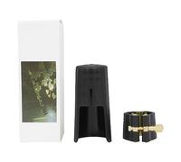 COMETX Accesorios para saxofón, hebilla de metal, clip de cuero + tapa de cobre único, ajuste de tornillo de cobre, ligadura compacta y duradera
