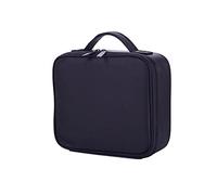 COMETX Bolsa de maquillaje de 6 rejillas, bolsa de maquillaje portátil, organizador de cosméticos, estuche de viaje de mano con compartimento de esponja, doble capa, organizador de cosméticos portátil