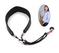 COMETX Correa de saxofón ajustable para el cuello, correa de cuero para saxofón, gancho de metal para clarinete tenor/soprano/alto