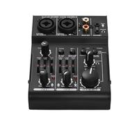 COMETX dj Mixer - Mini consola de mezcla de tarjeta de sonido de 3 canales, mezclador de audio digital integrado de 48 V, alimentación Phantom de 5 V, alimentado por USB para grabación de estudio en