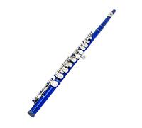 COMETX Flauta de concierto occidental chapada en cuproníquel, chapada en plata, 16 agujeros, llave C, instrumento de viento de madera con paño de limpieza, guantes de palo, mini destornillador, funda