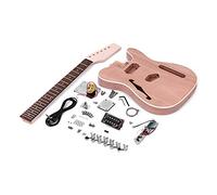 COMETX Guitarra eléctrica sin terminar, cuerpo de caoba con agujero de sonido F, mástil de madera de arce, diapasón de palisandro
