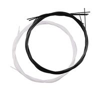 COMETX Juego de cuerdas para ukelele de nailon, 4 piezas, para ukelele soprano de 21 pulgadas, concierto de 23 pulgadas, ukeleles tenor de 26 pulgadas (.024-.026), paquete de 2 juegos (negro + blanco)