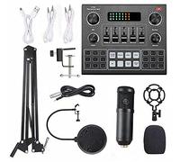 COMETX Juego de micrófono condensador de grabación de radiodifusión multifuncional tarjeta de sonido V9 en vivo y kit de micrófono de suspensión BM800 Kit de micrófono de condensador de grabación de