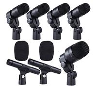 COMETX Juego de micrófono para instrumentos DMS-D7 Instrumentos musicales profesionales, juego de batería, micrófono con cable, accesorios de montaje estándar, funda de transporte de aluminio, 1
