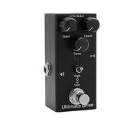 COMETX Pedal de guitarra EF-02, pedal de efecto de guitarra eléctrica, portátil, mini pedal de efecto de guitarra eléctrica individual con True Bypass, Ultimate Drive (negro)