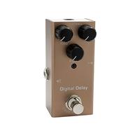 COMETX Pedal de guitarra EF-08 Pedal de efecto de guitarra eléctrica, portátil, mini pedal de efecto de guitarra eléctrica individual con True Bypass, retardo digital (café)