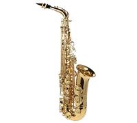 COMETX Saxofón alto Saxofón alto Mib Latón lacado oro Saxofón plano en mi 802 Tipo de llave Herramienta de viento con cepillo de limpieza Guantes de tela Funda acolchada con cintu