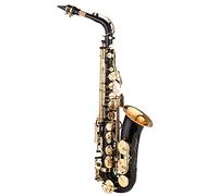 COMETX Saxofón de pintura negra, pintura negra, saxofón E-flat para principiantes, estudiantes, jugadores intermedios, latón Eb, saxofón alto con boquilla, funda de transporte, paño de limpieza,