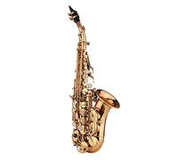 COMETX Saxofón soprano Mini Bb Saxofón Soprano Saxofón Saxofón Material Latón Superficie Laca Oro Instrumento de Viento de Madera con Funda de Transporte Guantes Paño de Limpieza Cepillo Cañas Correa