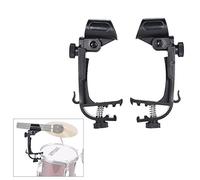 COMETX Soporte ajustable para micrófono, 2 unidades, abrazadera con clip en el borde del tambor, soporte de micrófono ajustable a prueba de golpes