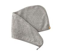 COMEYER - Toalla de Microfibra de bambú para el Cabello, Gorro de Ducha de Secado rápido a Rayas Grises con botón, Gorro de baño súper Absorbente y Anti-frizz para Mujer y niña