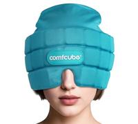 Comfcube Gorro de hielo para aliviar la migraña y el dolor de cabeza, 2 horas de larga duración, terapia de frío, sombrero de hielo para aliviar el dolor de cabeza por tensión, senos nasales y estrés,
