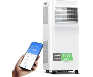 COMFEE Pingüino Aire Acondicionado Portátil 3 en 1 | 7000 BTU/1800 Frigorías Con App + Mando a Distancia | Climatizador y Deshumidificador | Bajo Consumo | Función Follow Me | Incluye kit de ventana