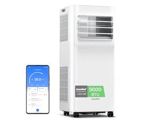 COMFEE Pingüino Aire Acondicionado Portátil 3 en 1 | 9000 BTU/2250 Frigorías Con App + Mando a Distancia | Climatizador y Deshumidificador | Bajo Consumo | Función Follow Me | Incluye kit de ventana