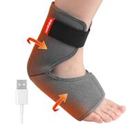 comfheat Almohadilla térmica para tendinitis de Aquiles, fascitis plantar, almohadilla de calefacción USB para aliviar el dolor de espolones del talón, 45 minutos de apagado automático, ajustable para