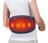 Comfier Cinturón calefactor para dolor de espalda - Cinturón para envolver el vientre con masaje por vibración, Almohadillas térmicas rápidas con apagado automático, para lumbar, abdominal