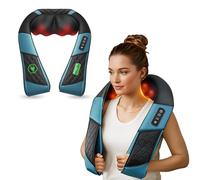 COMFIER Masajeador de cuello inalámbrico para dolor de cuello, masajeador de hombros Shiatsu con calor, almohada masajeadora de espalda de tejido profundo 3D, recargable y portátil, regalos de