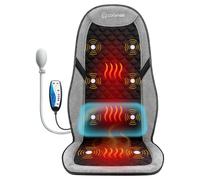 COMFIER Masajeador de espalda para aliviar el dolor, almohadilla de silla de masaje con soporte lumbar ajustable, cojín de asiento de masaje con 10 motores de vibración y 5 modos, masajeador de silla
