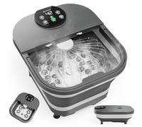 COMFIER Masajeador eléctrico de pies con calor y masaje rodante automático, temperatura ajustable, spray de agua envolvente de 180°, pantalla LED grande, placas de masaje desmontables, regalo para