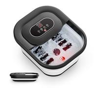 COMFIER Spa per Pies con Función de Calor Baño de Pies con Función de Burbujas y Vibración, Control de Temperatura, Piedra Pómez para Pedicura, Temporizador Inteligente, Regalos para Mujeres(Negro)